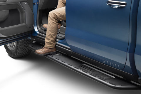 N-FAB 19-21 GMC 1500 Crew Crab Roan Running Boards - Textured Black - NBC19CC-TX