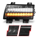 ANZO 2018-2021 Jeep Wrangler LED Side Markers Chrome Housing Smoke Lens w/ Seq. Signal Low Config - 511087