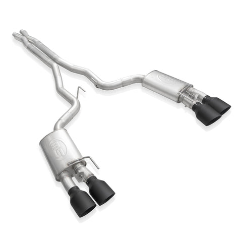 Stainless Works 2020 Ford GT500 Legend Catback X-Pipe Exhaust Factory Connect - Black Tips - GT500CBXFCLB