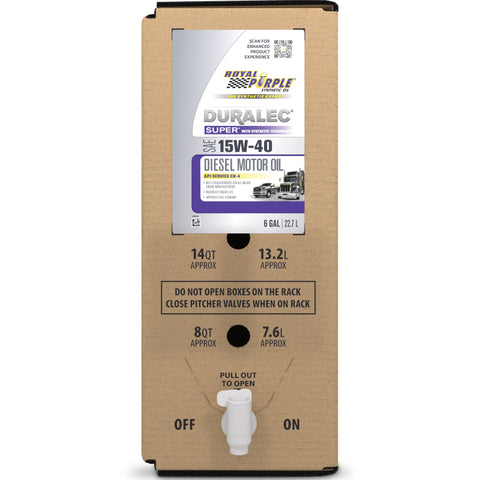 Royal Purple Duralec Super Diesel 15W40 CK-4 Motor Oil - 6 Gallon Bag-In-Box - 60154