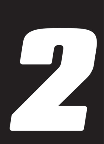 Hardline Dirt Digits 3pk 4 in. - High Gloss Number 2 - White - DD43W-2
