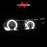 ANZO 2006-2011 Honda Civic Projector Headlights w/ Halo Black (CCFL) - 121062