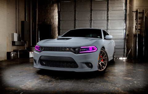 Oracle 15-21 Dodge Charger RGB+W DRL Headlight DRL Upgrade Kit - ColorSHIFT 2 - 1443-333