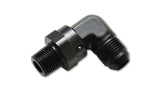 Vibrant -4AN to 1/4in NPT Male Swivel 90 Degree Adapter Fitting - 11352