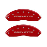 MGP 4 Caliper Covers Engraved Front & Rear C5/Corvette Red finish silver ch - 13007SCV5RD