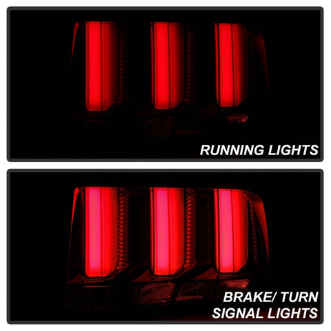 Spyder 05-09 Ford Mustang (Red Light Bar) LED Tail Lights - Black ALT-YD-FM05V3-RBLED-BK - 5086716
