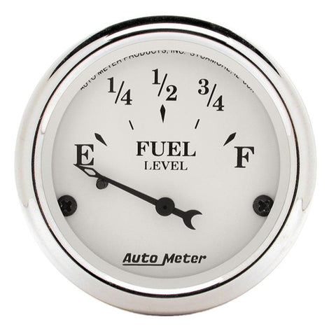 AutoMeter Gauge Fuel Level 2-1/16in. 73 Ohm(e) to 10 Ohm(f) Elec Old Tyme White - 1605