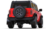 Rally Armor 21-25 Ford Bronco (Plstc Bmpr + RR - NO Rptr/Sprt) Blk Mud Flap w/Cy Orange Logo - MF85-RR-PL-COR