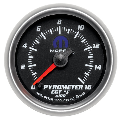 Autometer Mopar 2-1/16in 1600 Degree Digital Stepper Motor Pyrometer (EGT) Gauge - Black - 880017
