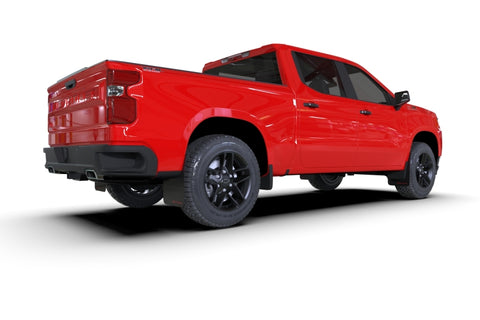 Rally Armor 19-26 Gen 4 Chevy Silverado 1500 Black UR Mud Flap Metallic Black Logo - MF121-UR-BLK-MBK