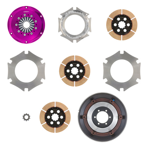 Exedy 1986-1989 Mazda RX-7 R2 Hyper Triple Cerametallic Clutch Rigid Disc Push Type Cover - ZM013SR