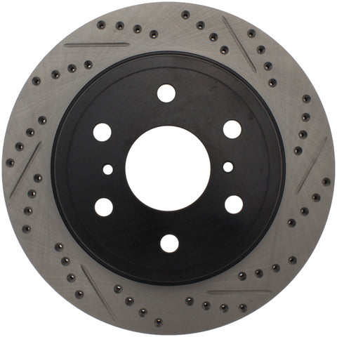 StopTech 07-10 GMC Sierra (w/ Rear Drum) / 07-09 GMC Yukon Rear Left Slotted & Drilled Rotor - 127.66065L