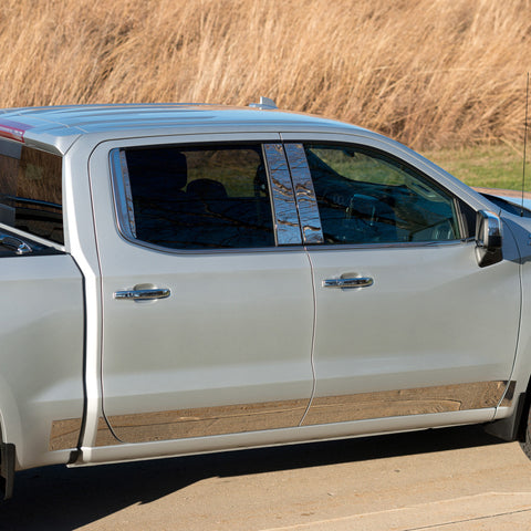 Putco 07-13 Silverado Ext Cab 8ft Long Box - 6in Wide - 14pcs Stainless Steel Rocker Panels - 9751203