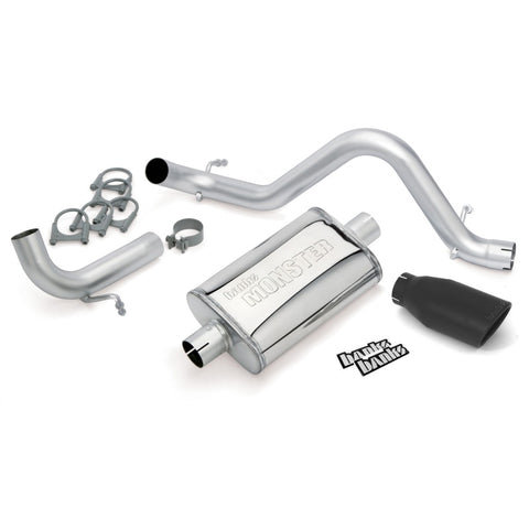 Banks Power 12-15 Jeep 3.6L Wrangler (All) - 2dr Monster Exh Sys - SS Single Exh w/ Black Tip - 51342-B