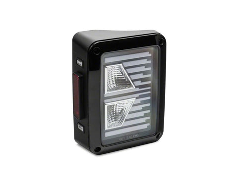 Raxiom 07-18 Jeep Wrangler JK Axial Series Vision LED Tail Lights- Blk Housing (Clear Lens) - J130809