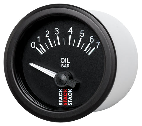 Autometer Stack 52mm 0-7 Bar M10 (M) Electric Oil Pressure Gauge - Black - ST3201