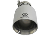 aFe Takeda 304 Stainless Steel Clamp-On Exhaust Tip 2.5in. Inlet / 4.5in. Outlet / 9in. L - Polished - 49T25454-P09
