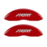 MGP 4 Caliper Covers Engraved Front & Rear No bolts/Sport Red finish silver ch - 10229SSP1RD