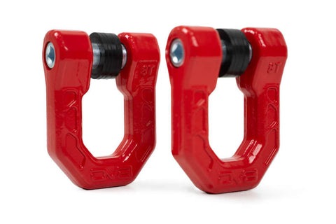 DV8 Offroad Elite Series D-Ring Shackles - Pair (Red) - UNSK-01RD