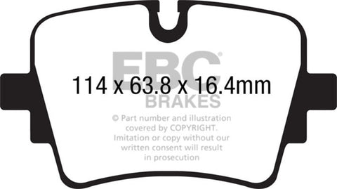 EBC 14+ Jaguar F-Type (Cast Iron Rotors Only) 5.0 Supercharged (490) Redstuff Rear Brake Pads - DP32192C