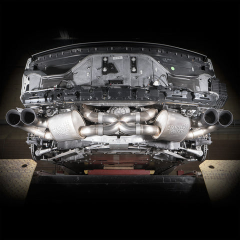 Stainless Works 20-21 Chevrolet Corvette C8 6.2L Redline Cat-Back Exhaust w/ Matte Black Tips - C8CBR-B