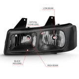 ANZO 2003-2017 Chevy Express Crystal Headlight Black - 111474