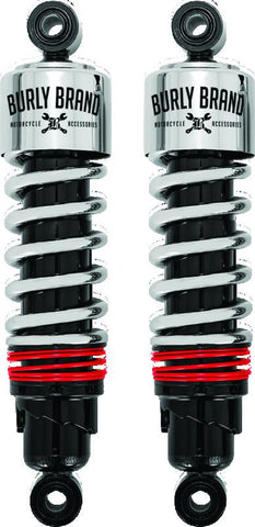 Burly Brand FLH Slammer Shocks - Chrome - B28-1204