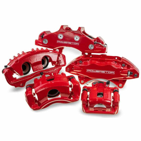 Power Stop 98-01 Audi A4 Rear Red Calipers w/Brackets - Pair - S2108
