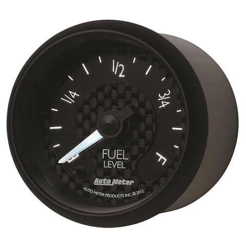 Autometer GT Series 52mm Full Sweep Electronic 0-280 ohm Fuel Level Programmable Empty-Full Range - 8010