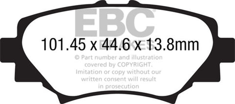 EBC 14+ Mazda 3 2.0 (Japan Build) Yellowstuff Rear Brake Pads - DP42186R