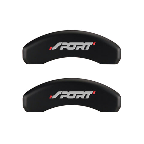 MGP 4 Caliper Covers Engraved Front & Rear No bolts/Sport Red finish silver ch - 10119SSP1RD