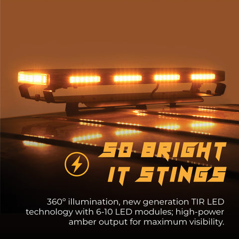 Putco 48In Universal 48In Tri Color Hornet Light (Amber/Blue/White) - LED Stealth Rooftop Strobe Bar - 950248