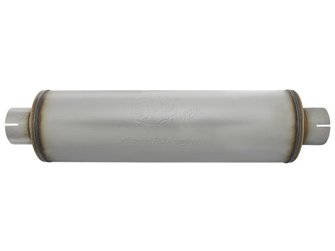 aFe MACH Force-Xp 409 SS Muffler 3-1/2in ID Center/Center x 7in Dia x 24in L - Round Body - 49M00024