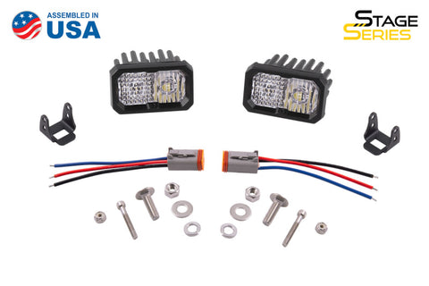 Diode Dynamics Stage Series 2 In LED Pod Pro - White Flood Standard BBL (Pair) - DD6416P