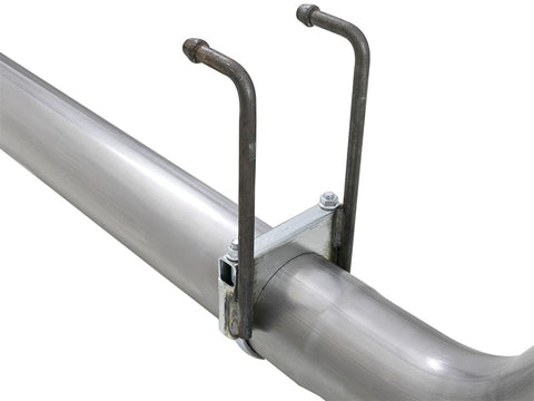 aFe Rebel XD 4in SS Down-Pipe Back Exhaust w/Dual Polished Tips 17-18 Ford Diesel Trucks V8-6.7L(td) - 49-43102-P