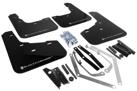 Rally Armor 13-19 USDM Ford Fiesta ST Black UR Mud Flap w/ Silver Logo - MF29-UR-BLK/SIL