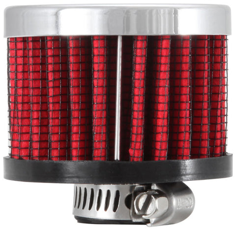 K&N Clamp On Rubber Base Crankcase Vent Filter 0.375in Flange ID x 2in OD x 1.5in Height - 62-1320