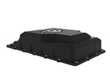 aFe 17-24 Ford F-150 10R60/10R80 Pro Series Rear Transmission Pan Black w/ Machined Fins - 46-71330B