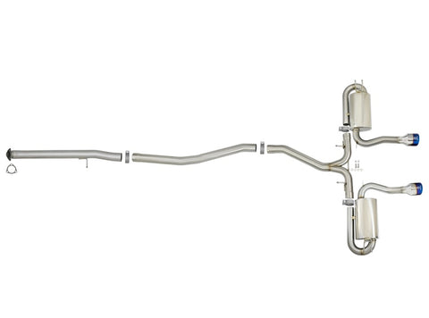 aFe Takeda 3in 304 SS Cat-Back Exhaust System w/ Blue Tips 2017+ Honda Civic Si 4Dr I4 1.5L (t) - 49-36621-L