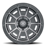 ICON Victory 17x8.5 6x120 0mm Offset 4.75in BS Smoked Satin Black Tint Wheel - 3017859447SSBT