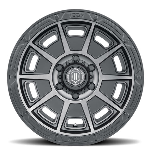 ICON Victory 17x8.5 6x120 0mm Offset 4.75in BS Smoked Satin Black Tint Wheel - 3017859447SSBT