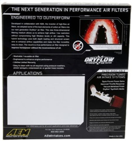 AEM 8-10 Scion XB / 05-10 Toyota Avalon / 07-10 Lexus ES350 DryFlow Air Filter - 28-20326