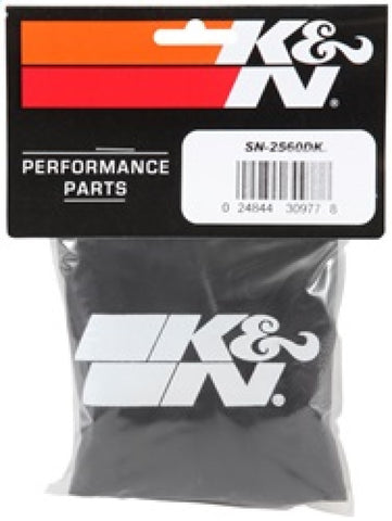 K&N Filter Wrap Drycharger Oval Tapered Black - 3.25in Base I/S Width x 2.5in Top I/S Width x 7in H - SN-2560DK