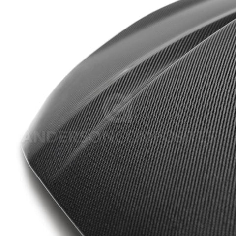 Anderson Composites 2018 Ford Mustang Double Sided Type-CJ 4in Carbon Fiber Cowl Hood - AC-HD18FDMU-CJ-DS