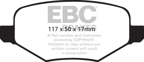 EBC 11+ Ford Explorer 2.0 Turbo 2WD Greenstuff Rear Brake Pads - DP61826