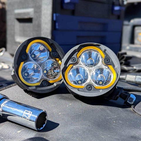 KC HiLiTES Round Universal Shrouds for Flex Era 3 Lights (Pair) - 7468