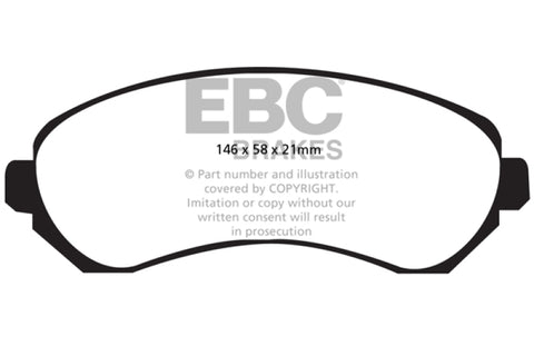 EBC 01-05 Buick Rendezvous 3.4 2WD Yellowstuff Front Brake Pads - DP41628R