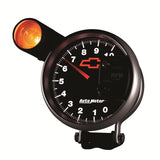 Autometer GM Bowtie Black 5in 10000 RPM Pedestal Electronic Tachometer w/ Ext Shift Light - 3699-00406