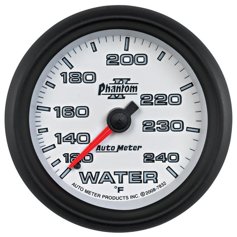 Autometer Phantom II 2-5/8in 120-240 Degree F Mechanical Water Gauge - 7832