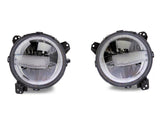 Raxiom 18-23 Jeep Wrangler JL Axial Series 9-In LED Headlights- Blk Housing (Clear Lens) - J164371